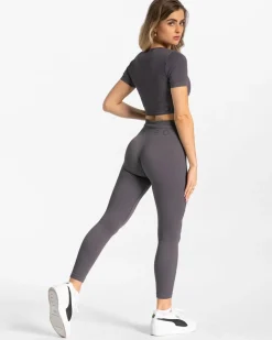 TEVEO Ribbed Crop Top " ">Frau Tops