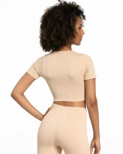 TEVEO Ribbed Crop Top " ">Frau Tops